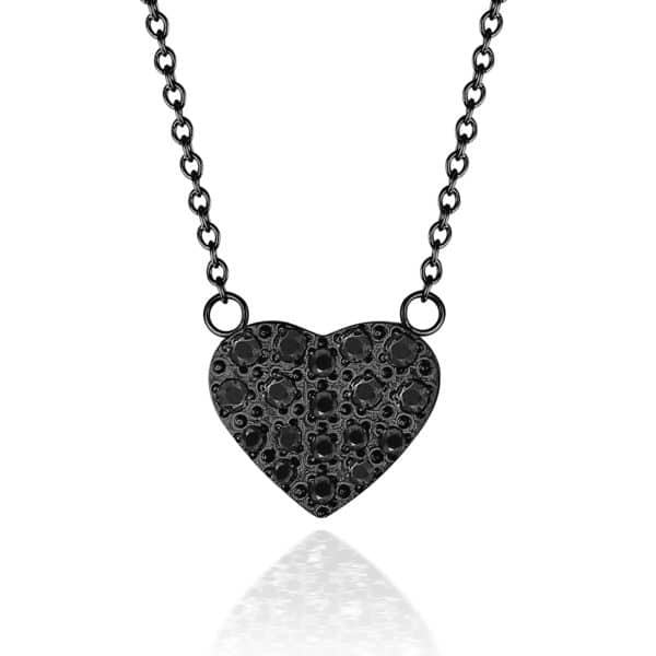 ANNEBRAUNER Heart Black - Hjerte med flot kæde med mål 42 cm