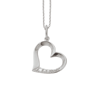 Hjerte 14 Karat Hvidguld Vedhæng fra Scrouples med Diamanter 0,025 Carat W/SI