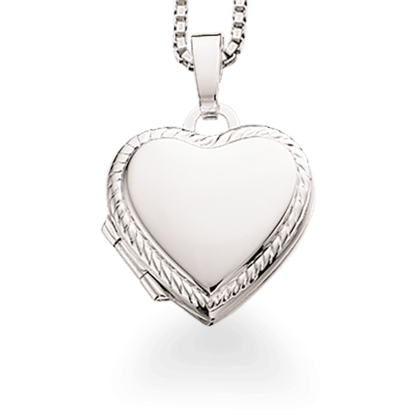 Hjerte Medaljon Sterling Sølv Halskæde fra Scrouples