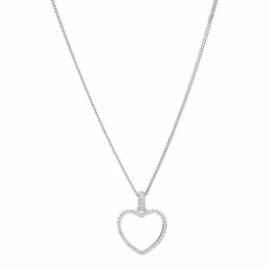 Joanli Nor - Aida - Sølv halskæde med 33 mm hjerte vedhæng