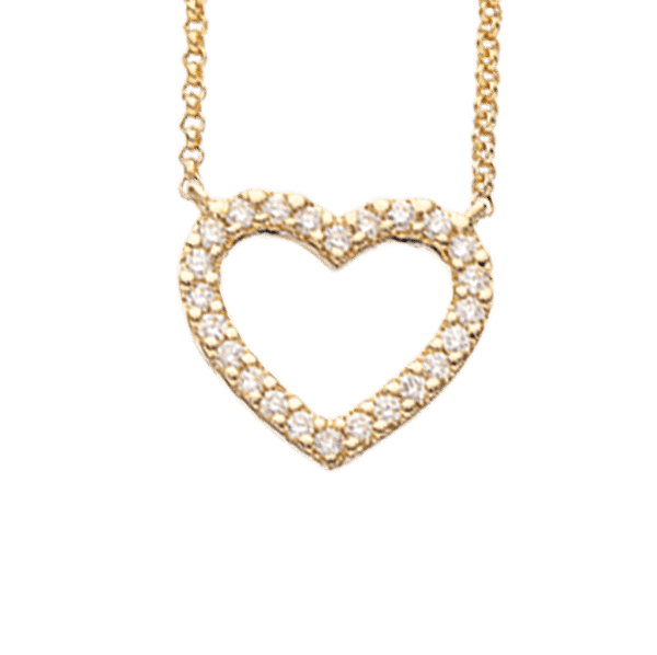 Scrouples Hjerte Vedhæng i 14 Karat Guld med Diamanter 0,15 Carat W/SI