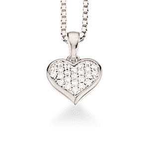 Scrouples Hjerte Vedhæng i 14 Karat Hvidguld med Diamanter 0,20 Carat H-W/SI