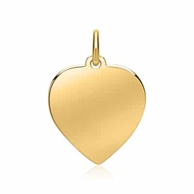 Vedhæng i 14 kt. Guld med Hjerte 16 x 17 mm - Mulighed for gravering