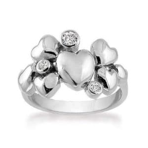 Rabinovich Heart Alliance - Sølv hjerte Ring med zirkonia