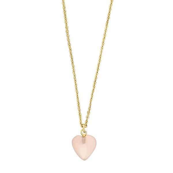 Nordahl Jewellery - YOU52 halskæde i forgyldt sølv m. lyserødt hjerte