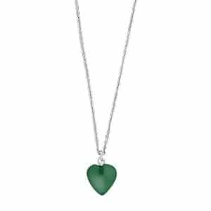 Nordahl Jewellery - YOU52 halskæde i sølv m. grønt hjerte