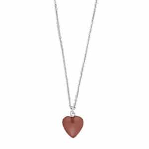 Nordahl Jewellery - YOU52 halskæde i sølv m. rødt hjerte