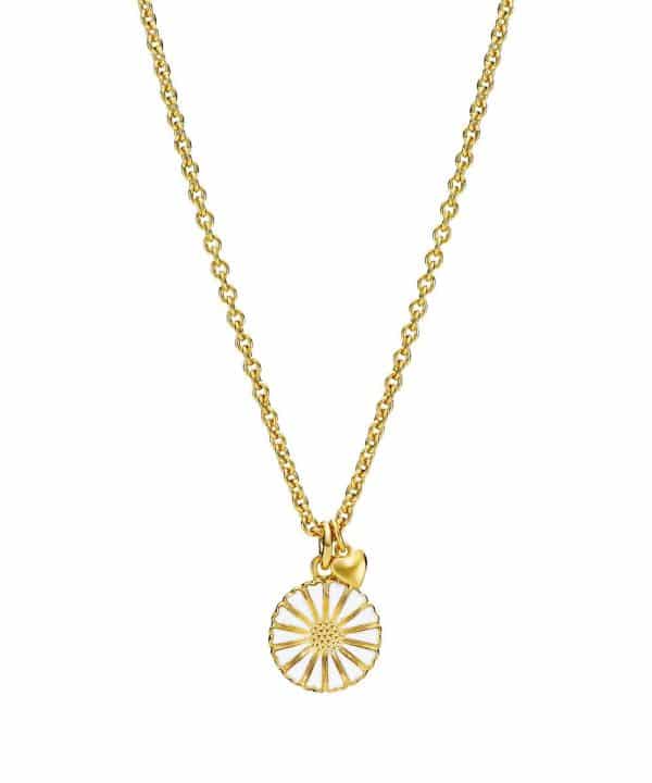Lund Copenhagen marguerit collier - forgyldt/hvid - 9025029-M