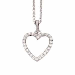 Hjerte Sterling Sølv Halskæde fra Scrouples 234522