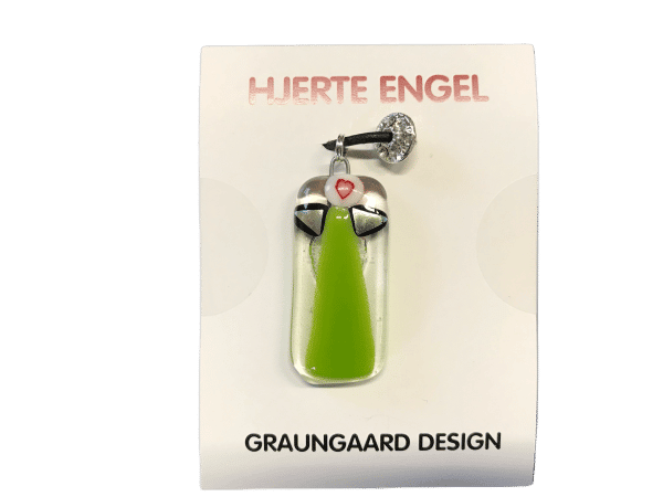 Hjerte Engel - Halskæde Med Glas Engel - Nr. 14