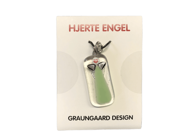 Hjerte Engel - Halskæde Med Glas Engel - Nr. 17