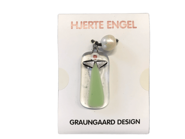 Hjerte Engel - Halskæde Med Glas Engel - Nr. 18