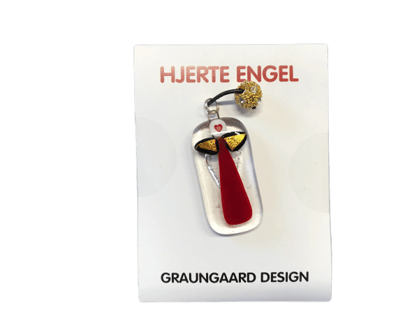 Hjerte Engel - Halskæde Med Glas Engel - Nr. 9