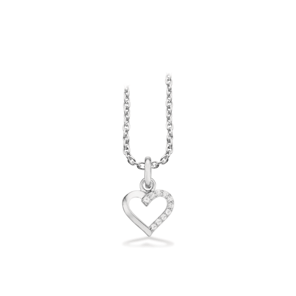 Hjerte Rhodineret Sølv Halskæde fra Scrouples 238032
