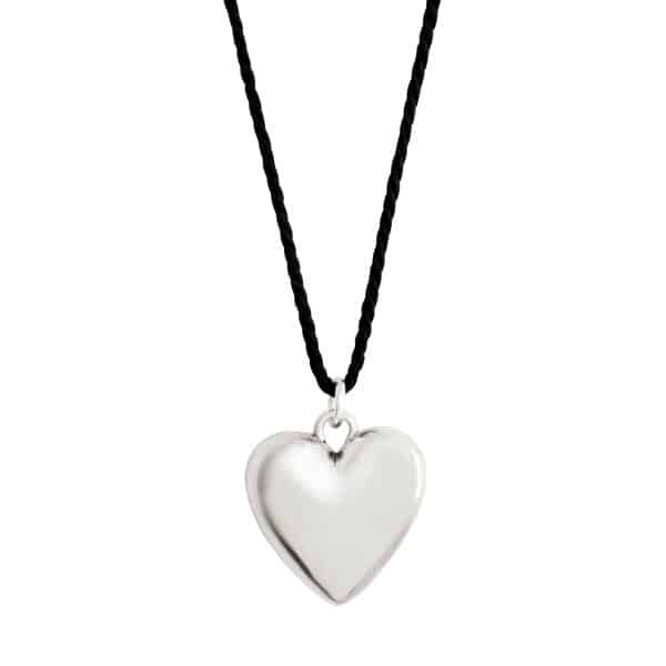 Pilgrim REFLECT recycled hjerte halskæde sølvbelagt