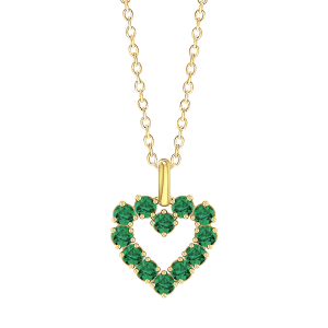 Støvring Design Hjerte Vedhæng i 14 Karat Guld med Smaragd