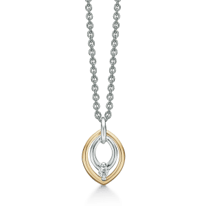 StÃ¸vring Design VedhÃ¦ng i 14 Karat Guld med SÃ¸lv og Diamant 0,05 Carat W/SI