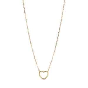 Enamel - Halskæde - Necklace Organic Heart - Gold