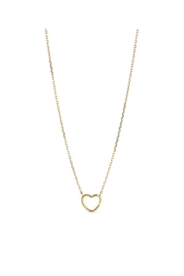 Enamel - Halskæde - Necklace Organic Heart - Gold