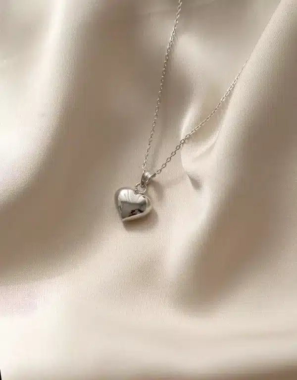 Simple heart - Sølv hjerte halskæde