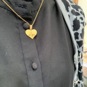 Hjerte halskÃ¦de i guldtone