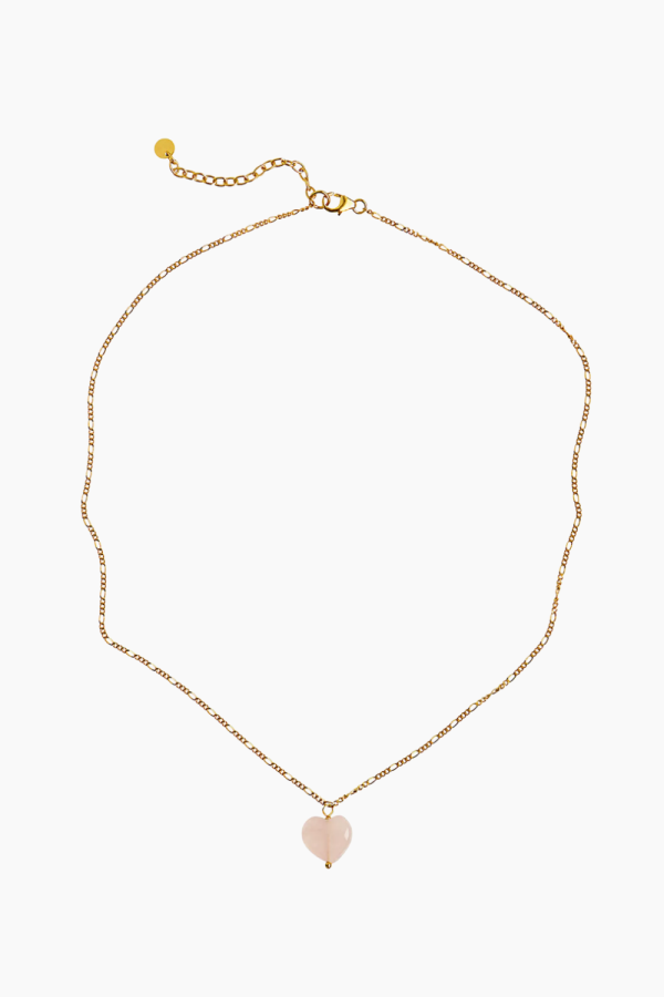 Amour Necklace Rose Quartz - Gold - Stine A - Guld One Size