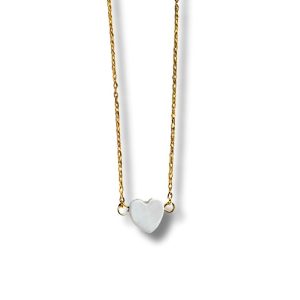 Smykkeli Copenhagen Halskæde - Pearl Heart- Gold Colour