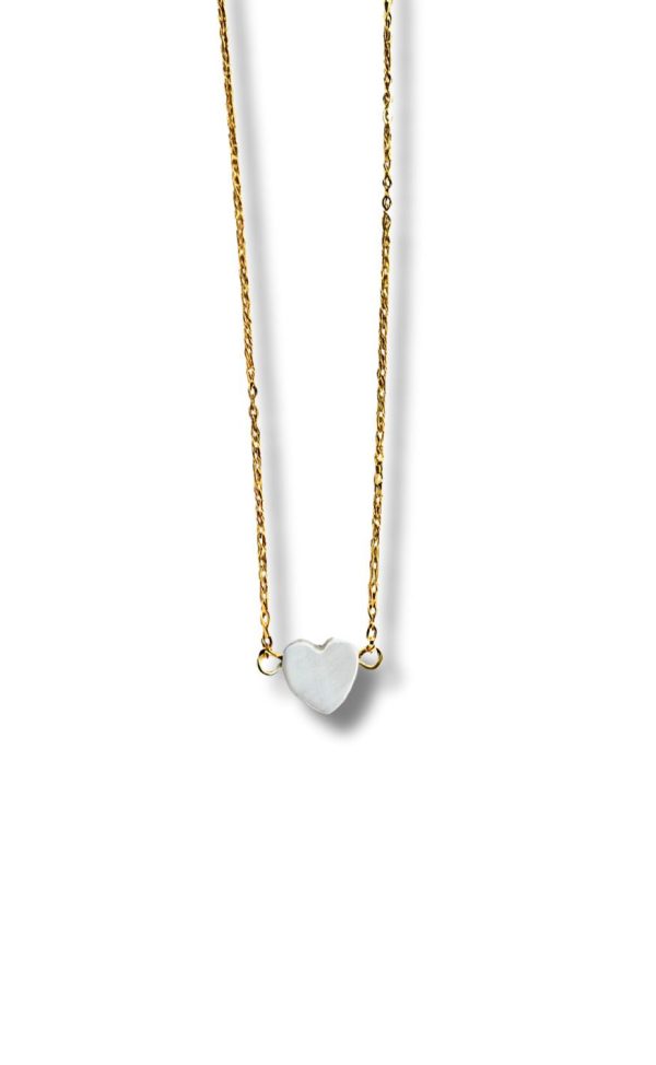Smykkeli Copenhagen Halskæde - Pearl Heart- Gold Colour
