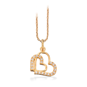 Scrouples Soho Hearts Forgyldt Sølv Halskæde 236982