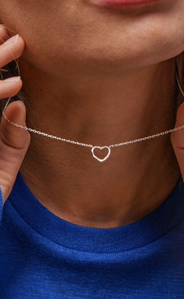 ENAMEL Copenhagen Halskæde - Organic Heart - Silver Colour