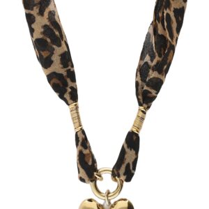 Necklace Leopard Cord Heart