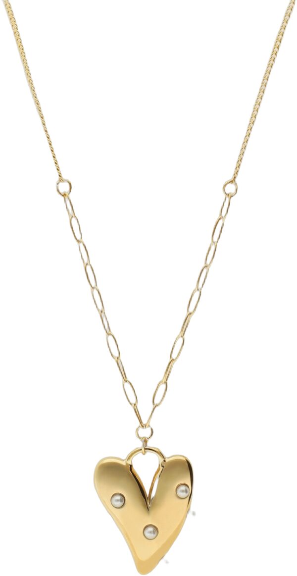 Necklace Pearls & Heart