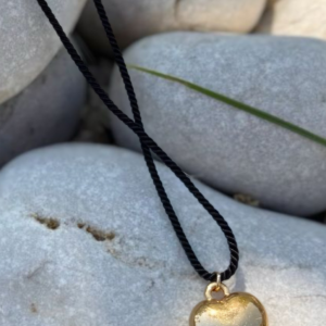 Smykkeli Copenhagen Halskæde - Gold Heart - Black